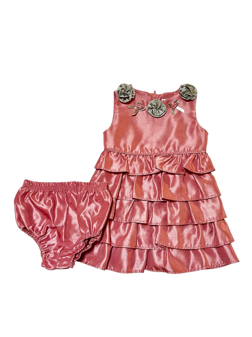 Hartstings Satin Tiered Formal Party Dress Size 12 months